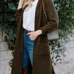 Madewell Camden Sweater Coat Olive Green